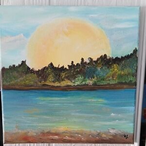 Original Oil Painting On Stretched Canvas.12"x12" Art By Becki